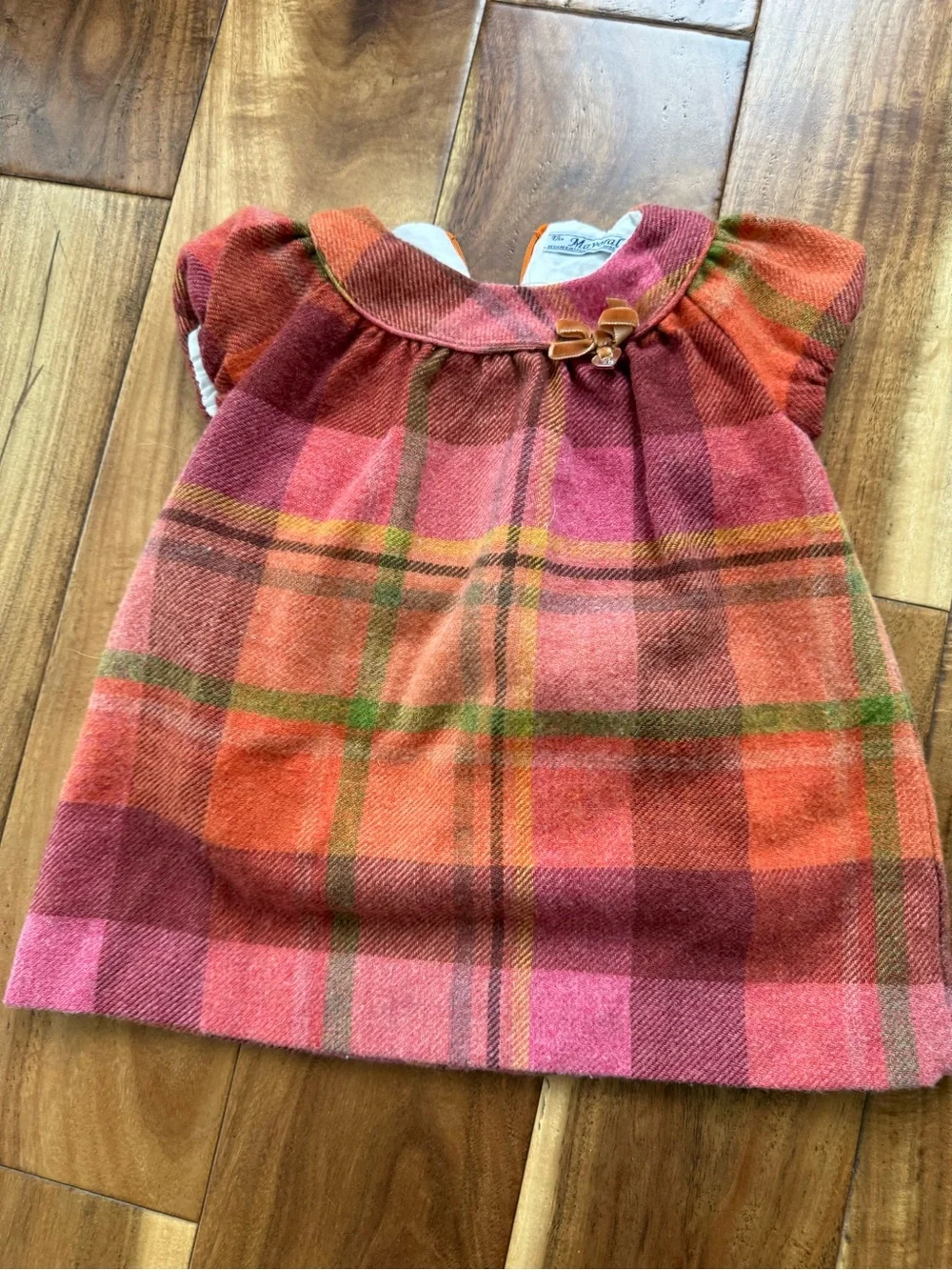 Mayoral Plaid Pink Orange Green Baby Dress